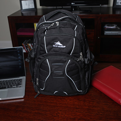 HIGH SIERRA® Swerve Backpack - This multi-compartment design with side mesh water bottle pockets has a padded computer sleeve with back-access that holds most 15" notebook computers. Includes an organizer compartment with multiple pockets, so it is perfect for traveling.