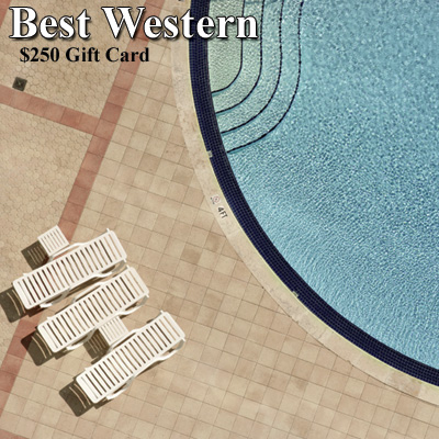 BEST WESTERN® $250 Gift Card - Whether you're off to the beach, visiting family, or looking for some adventure, Best Western can provide that friendly environment where you can kick up your feet at the end of a long day. This $250 gift card can be used at any of the more than 4,200 Best Western hotels worldwide.